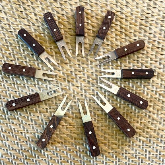 Set of 12 Mid Century Cocktail Forks - Picture 1 of 3